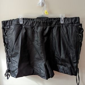 Pleather Black Shorts 3xl